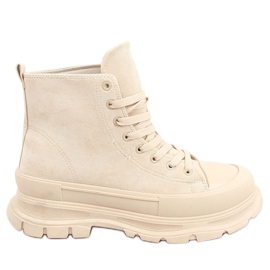 Beige sneakers för kvinnor 85-730 Beige