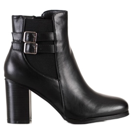 Renda Stövlar med dekorativa spännen svart