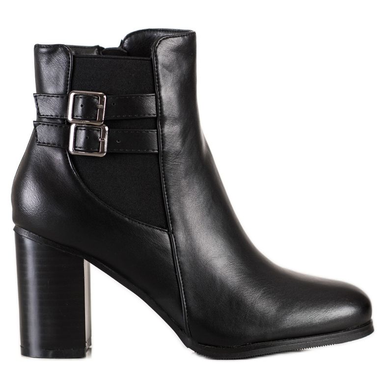 Renda Stövlar med dekorativa spännen svart