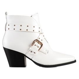 Lucky Shoes Rockstövlar på stolpen vit