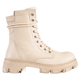 Bestelle Snörarbetare med ekoläder beige