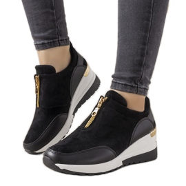Svarta Velasco mocka wedge sneakers