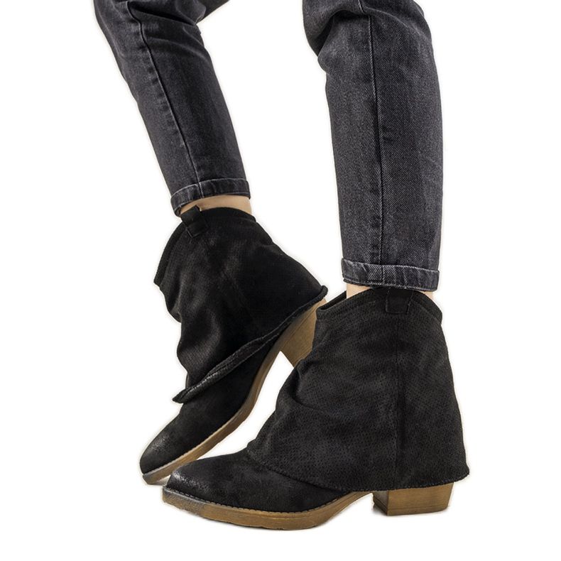 Svarta cowboystövlar för kvinnor Belloci