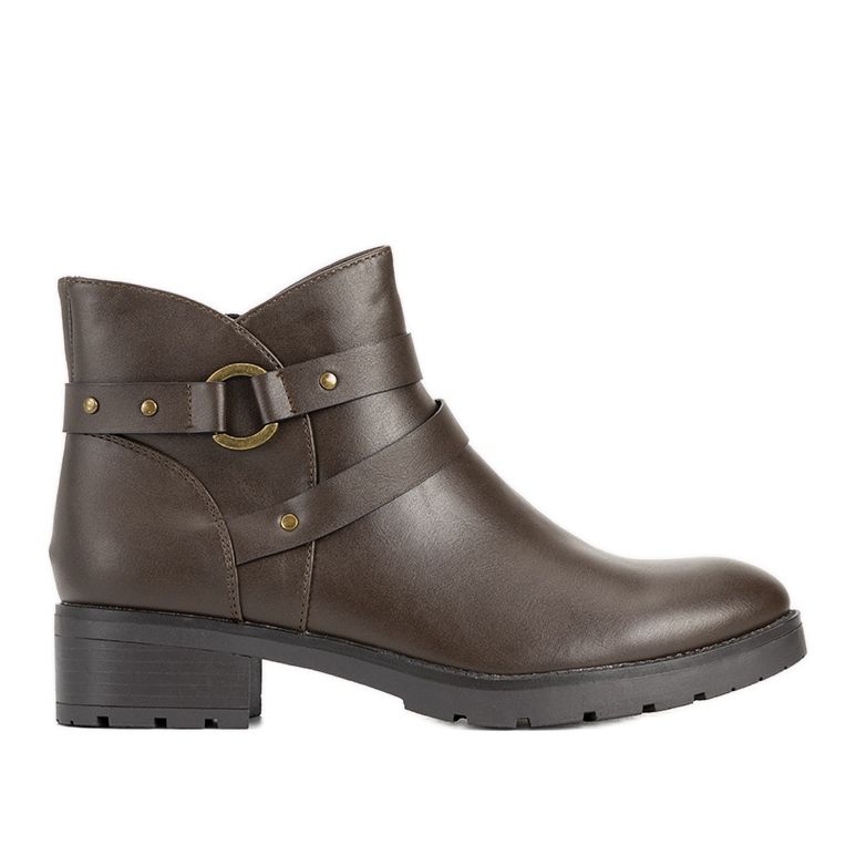 Bruna släta platta stövletter med ränder från Danisa