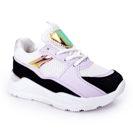 Barnsportskor Sneakers Svart-Violett Speltid vit purpur