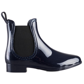SHELOVET Glänsande Short Wellies marinblå
