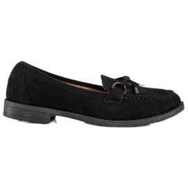 SHELOVET Mocka Loafers Med En Rosett svart