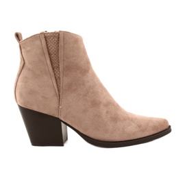 FB2 Damskor på högklackat beige högt 19051-11