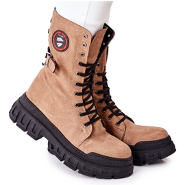 NAVY DOT Damskor Stövlar Trappers Workers Brown Monope brun