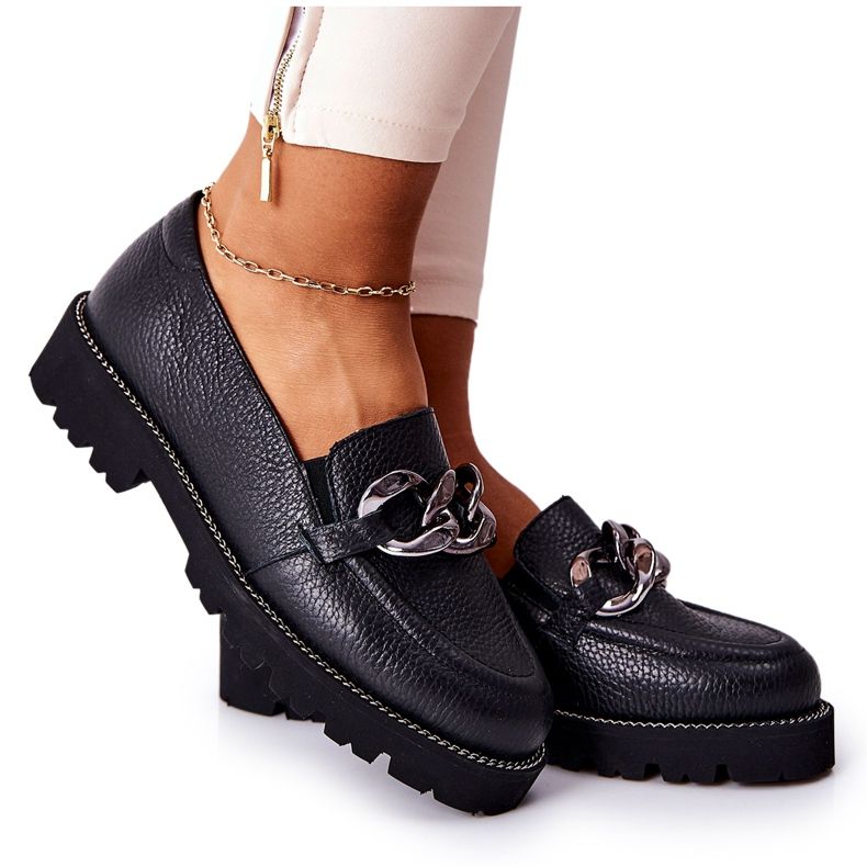 Nicole Dam Loafers Läder Svart Sthonto