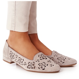 Openwork Loafers Sergio Leone BL627 Cappuccino grå