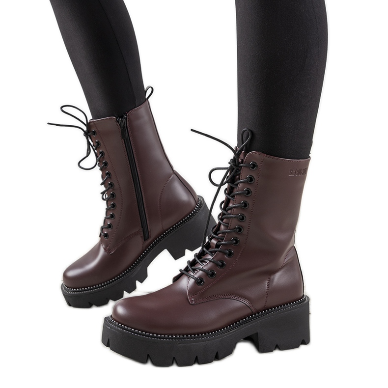 Maroon höga Big Star -stövlar för kvinnor Ochoa rödvin