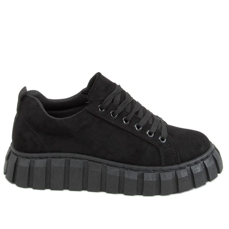 Svarta 19287 All Black sneakers med tjock sula