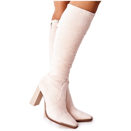 PS1 Varma stövlar för kvinnor Guldtå Beige Puentos