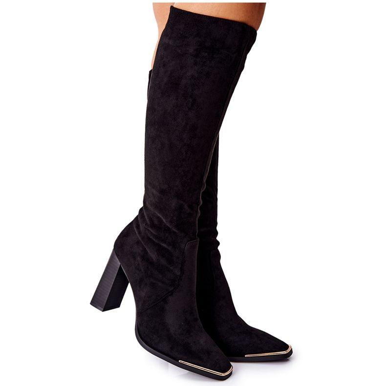 PS1 Kvinnors varma stövlar Guldtå Svart Puentos