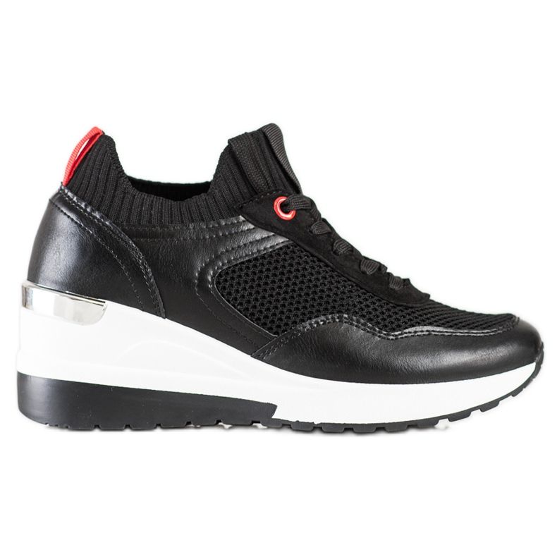 SHELOVET Slip-on sneakers med mesh svart