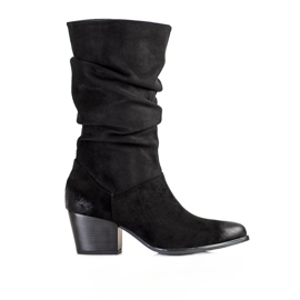 Stövlar med en veckad VINCEZA -övre svart