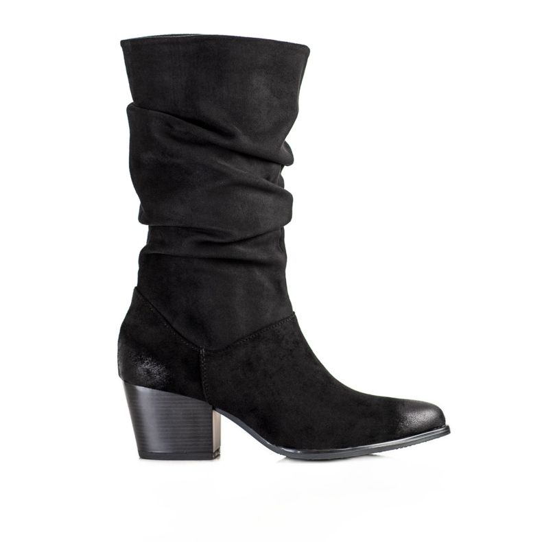 Stövlar med en veckad VINCEZA -övre svart