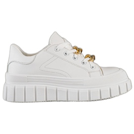 SHELOVET Sneakers med modekedja vit