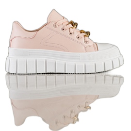 SHELOVET Sneakers med modekedja rosa