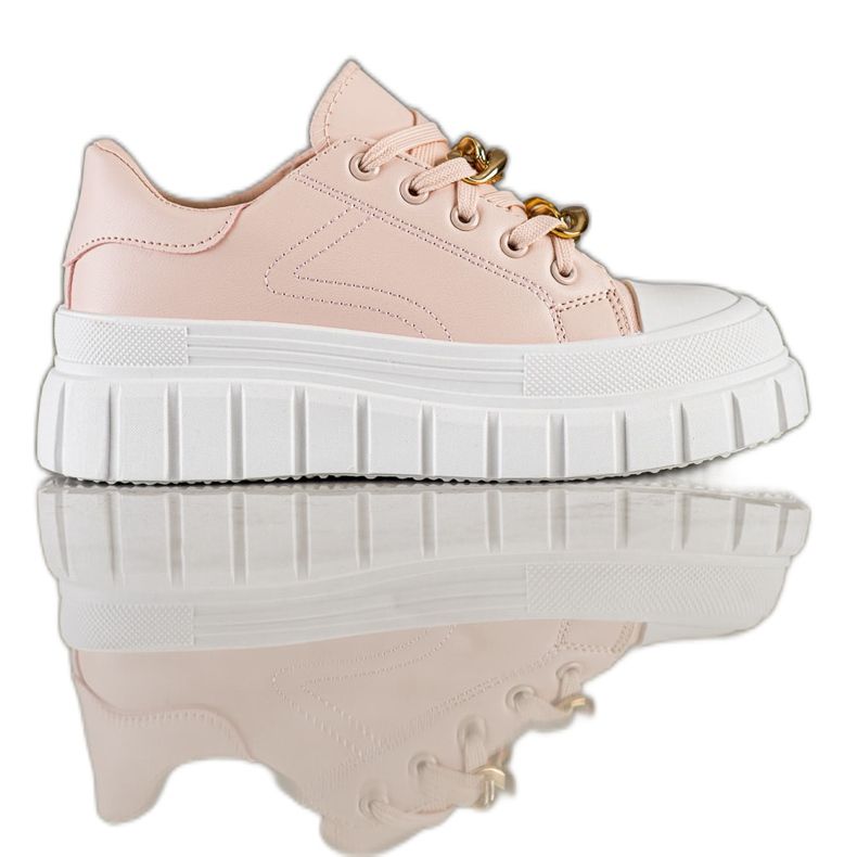 SHELOVET Sneakers med modekedja rosa