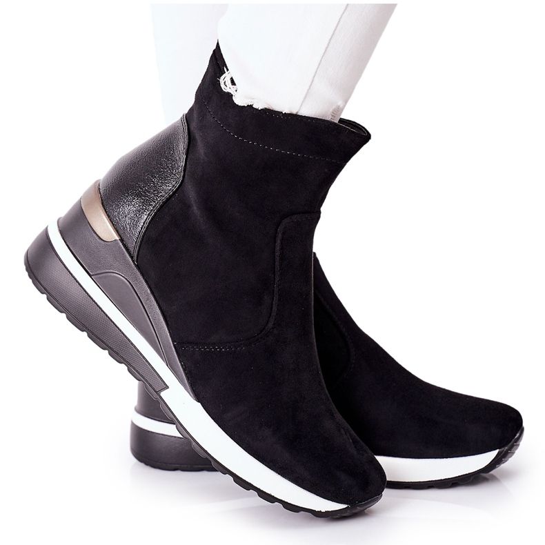 Vinceza Damskor på en kil Black Greenfort svart