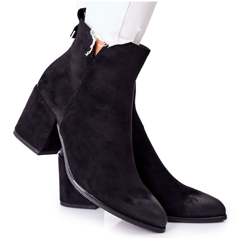 Vinceza Dam stövlar på hälen mocka svart Carrick