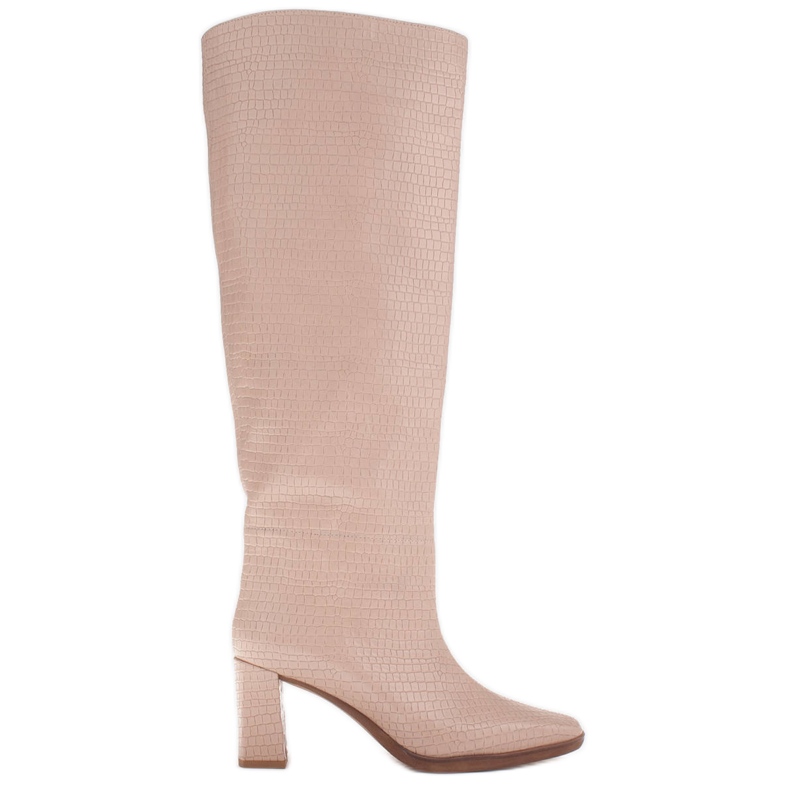 Marco Shoes Klackskor för en bred kalv beige