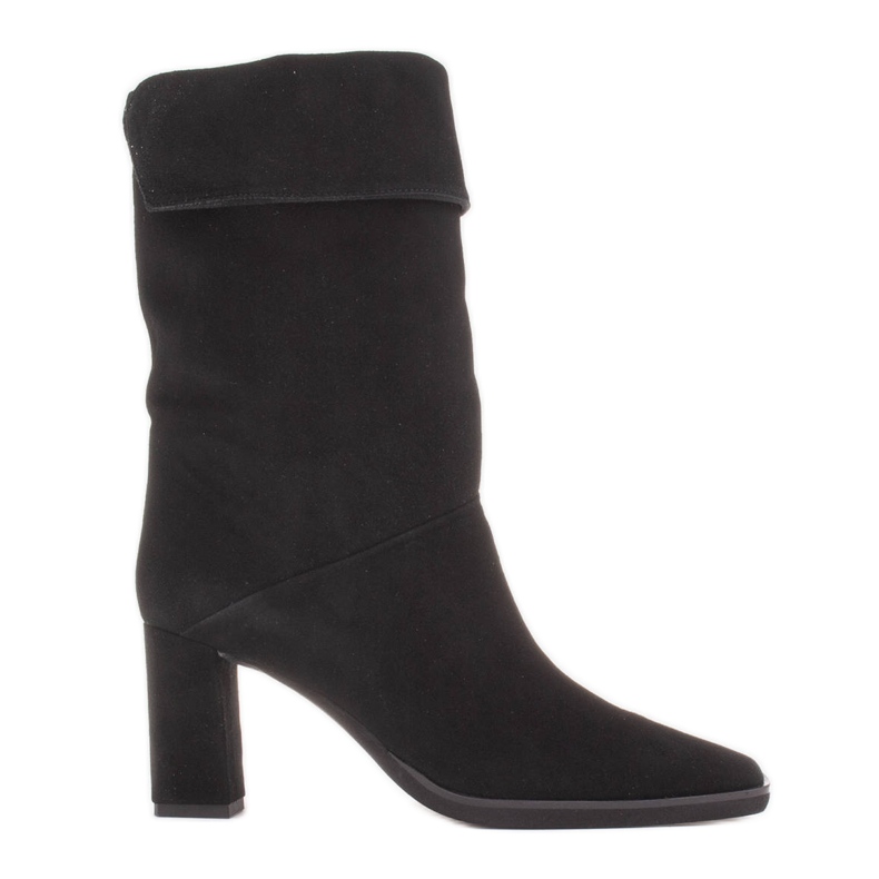 Marco Shoes Högklackade stövletter med en krage svart