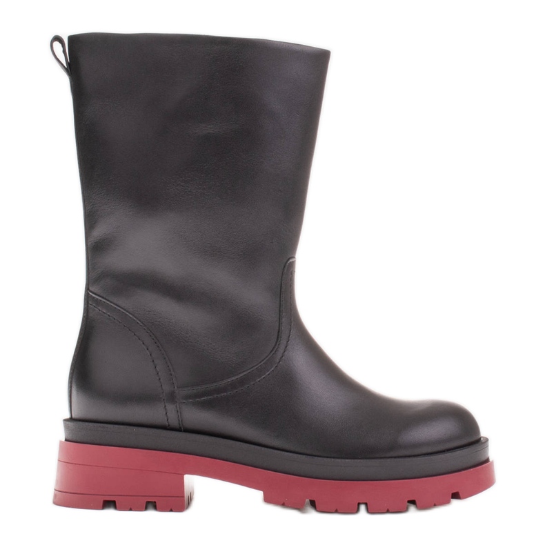 Marco Shoes Fullkornsstövlar på en fällare svart