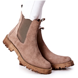 Läderstövlar Jodhpur -stövlar Nicole Brown Brace brun