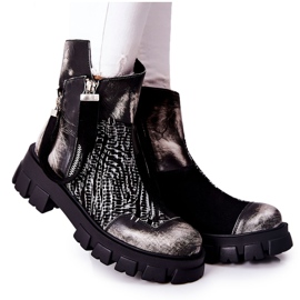 Läderstövlar Jodhpur stövlar Maciejka Svart-Vit 05137-21