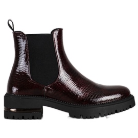 Ormtryck Sergio Leone Chelsea -stövlar röd mångfärgad