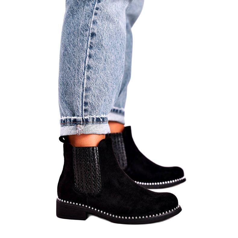 Damstövlar Jodhpur -stövlar Mocka Svart Meagan