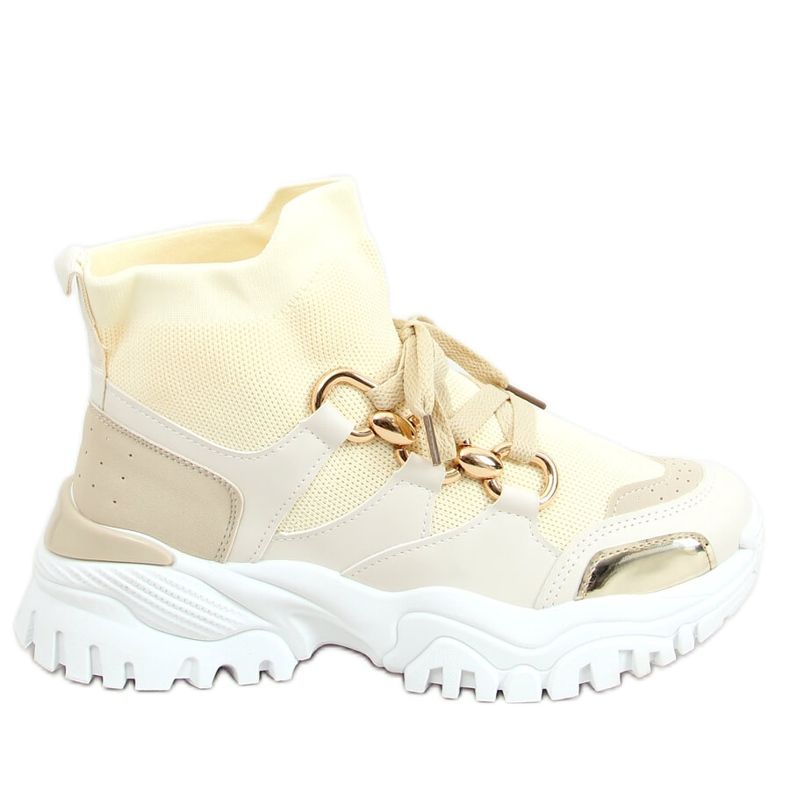 Beige 85-736 Beige strumpor sportskor