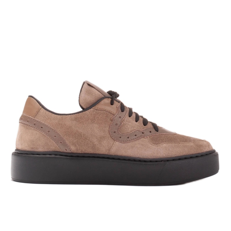 Marco Shoes Lätta sneakers tillverkade i naturlig velour beige