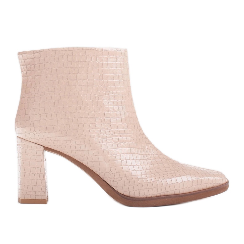 Marco Shoes Kombinerade stövlar gjorda av två typer av läder beige