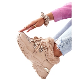 PM1 Kvinnors varma sportskor Khaki Heart Beats kaki