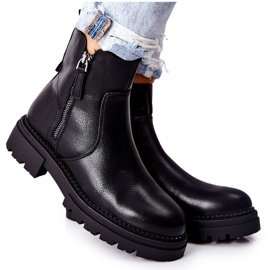 PE1 Svarta Silvan höga stövlar med dragkedjor