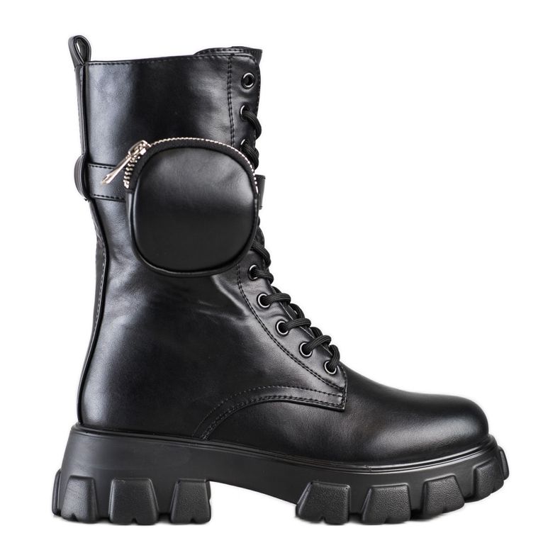 Bestelle Trendiga stövlar med en ficka svart