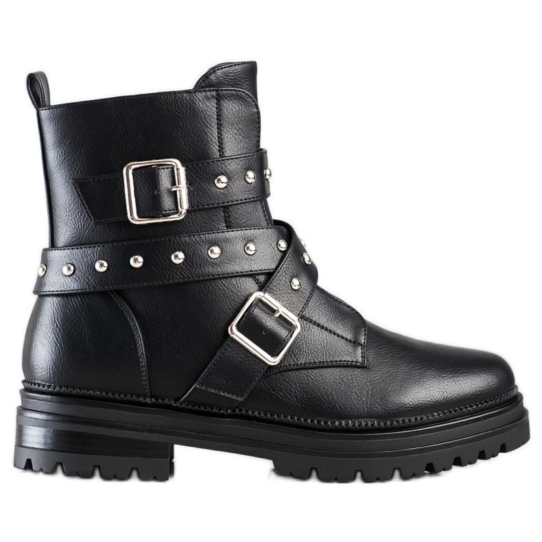 Bestelle Arbetarstövlar med strass svart