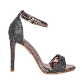 Grafitsandaler på en Precious stilettklack svart mångfärgad