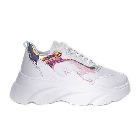 Vita sneakers med Mitsuko -dekorationer