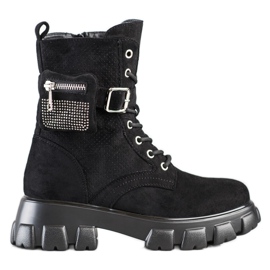 SHELOVET Arbetsstövlar i mocka med ficka svart