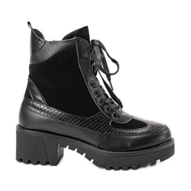 Svart Svart Vel platta klackar