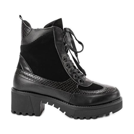 Svart Svart Vel platta klackar