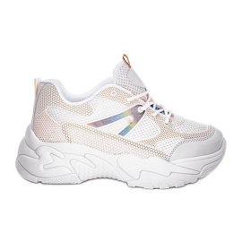 Beige sneakers med tjock Alice sula vit