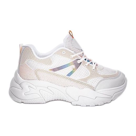 Beige sneakers med tjock Alice sula vit