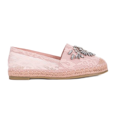 Rosa espadriller med Lordly cubic zirconia