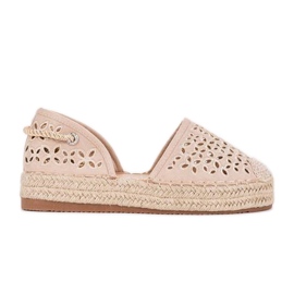 Peekaboo beige öppet espadriller